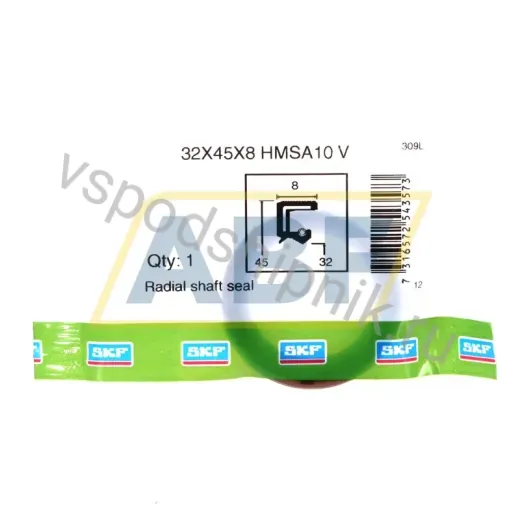 Манжета резиновая двухкромочная с пружиной 32X45X8HMSA10V SKF
