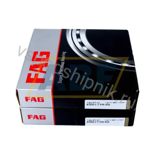 Подшипник шариковый радиально-упорный однорядный B7020-C-T-P4S-DUL FAG 100×150×48 мм