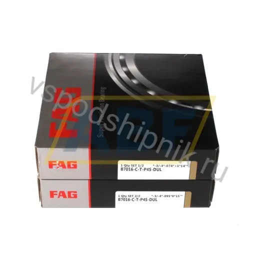 Подшипник шариковый радиально-упорный однорядный B7016-C-T-P4S-DUL FAG 80×125×44 мм