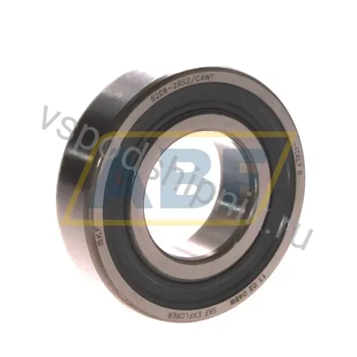Подшипник шариковый радиальный однорядный 6206-2RS2/C4WT SKF