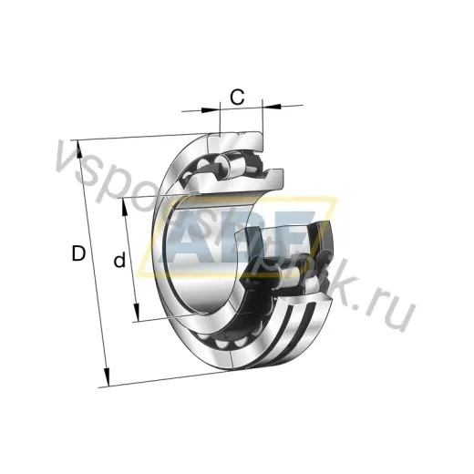 Подшипник роликовый сферический 222SM75T FAG 75×150×36 мм