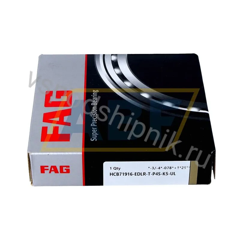 Подшипник шариковый радиально-упорный однорядный HCB71916-EDLR-T-P4S-K5-UL FAG 360