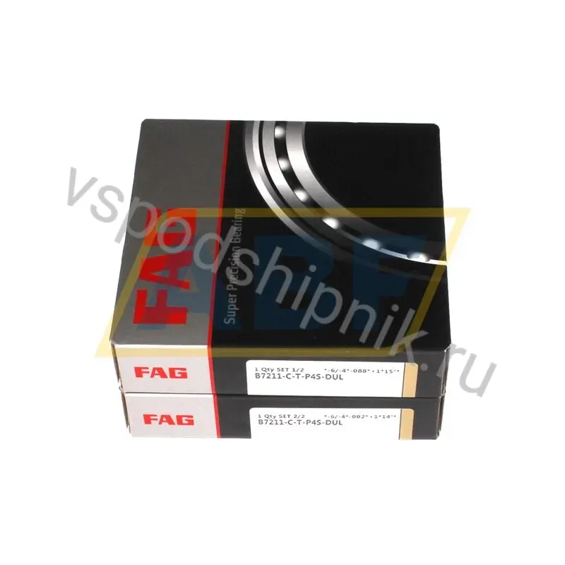 Подшипник шариковый радиально-упорный однорядный B7211-C-T-P4S-DUL FAG 360