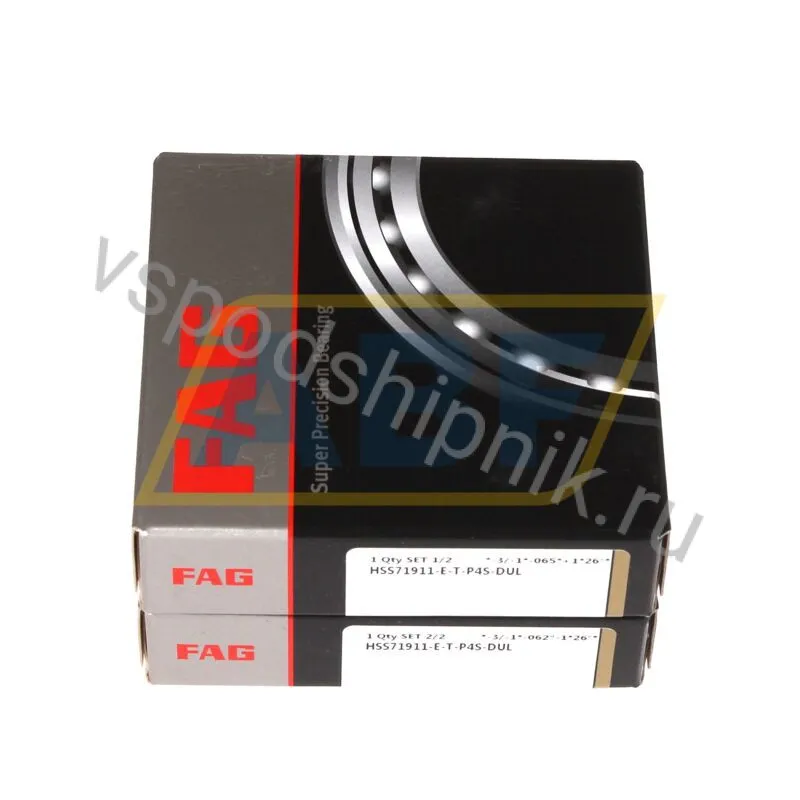Подшипник шариковый радиально-упорный однорядный HSS71911-E-T-P4S-DUL FAG 360