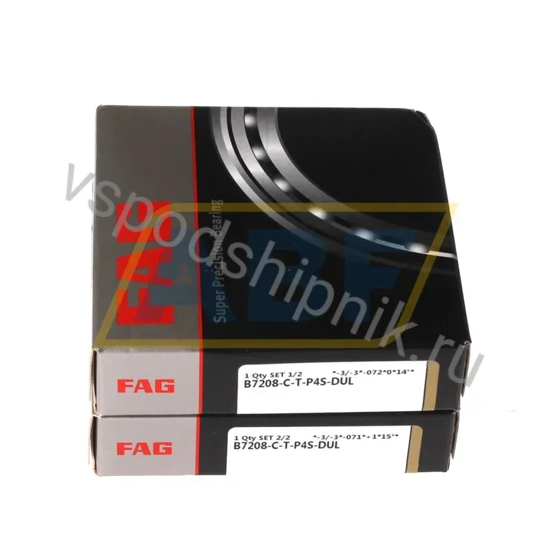 Подшипник шариковый радиально-упорный однорядный B7208-C-T-P4S-DUL FAG 360