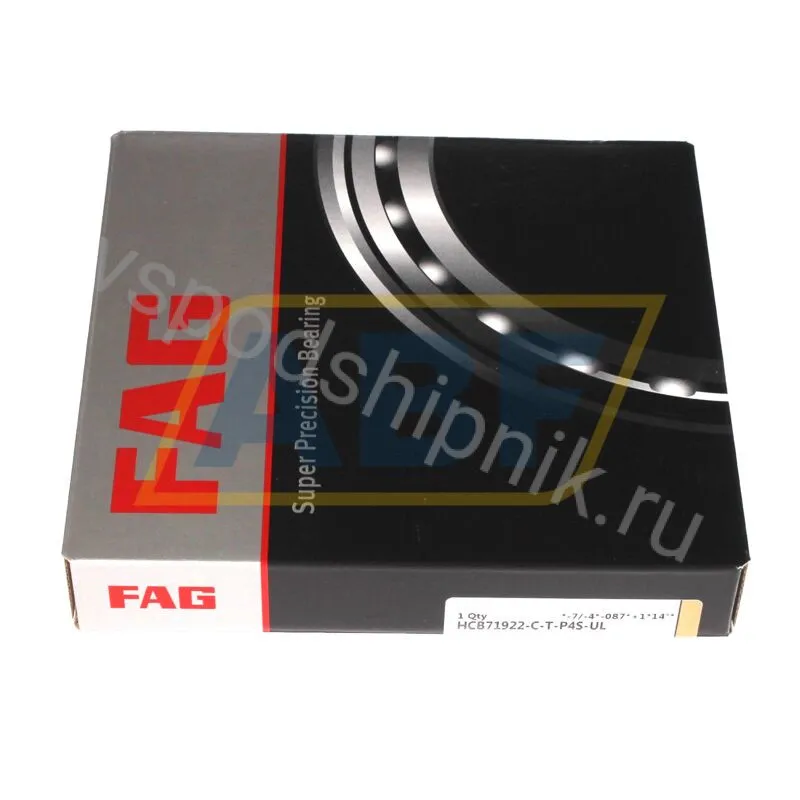 Подшипник шариковый радиально-упорный однорядный HCB71922-C-T-P4S-UL FAG 360