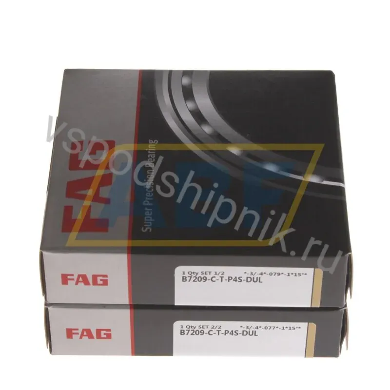 Подшипник шариковый радиально-упорный однорядный B7209-C-T-P4S-DUL FAG 360