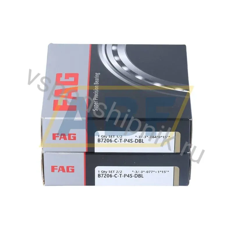 Подшипник шариковый радиально-упорный однорядный B7206-C-T-P4S-DBL FAG 360