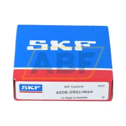 Подшипник шариковый радиальный однорядный 6208-2RS1/W64 SKF