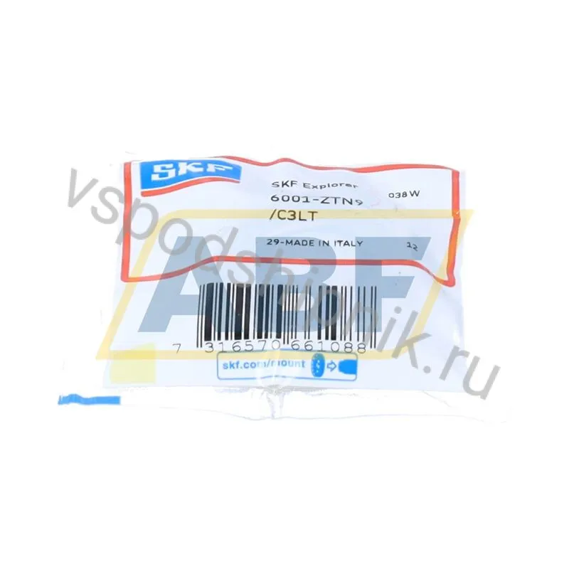 Подшипник шариковый радиальный однорядный 6001-ZTN9/C3LT SKF 360