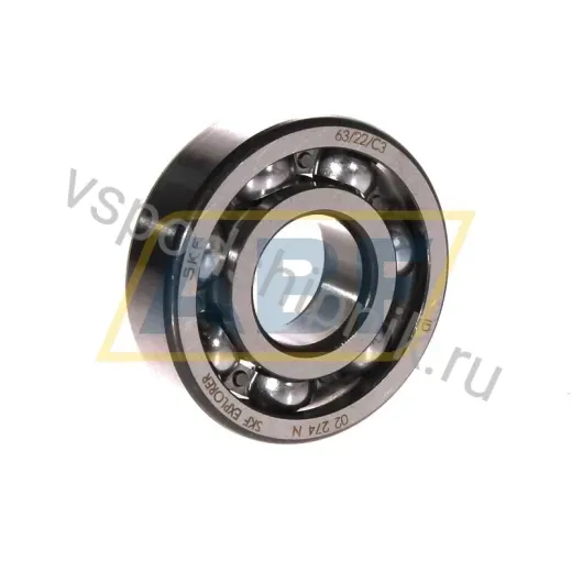 Подшипник шариковый радиальный однорядный 63/22/C3 SKF 22×56×16 мм