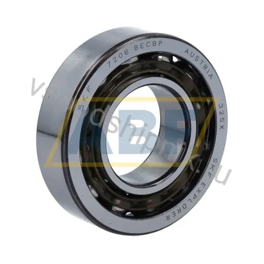 Подшипник шариковый радиально-упорный однорядный 7206BECBP SKF 30×62×16 мм