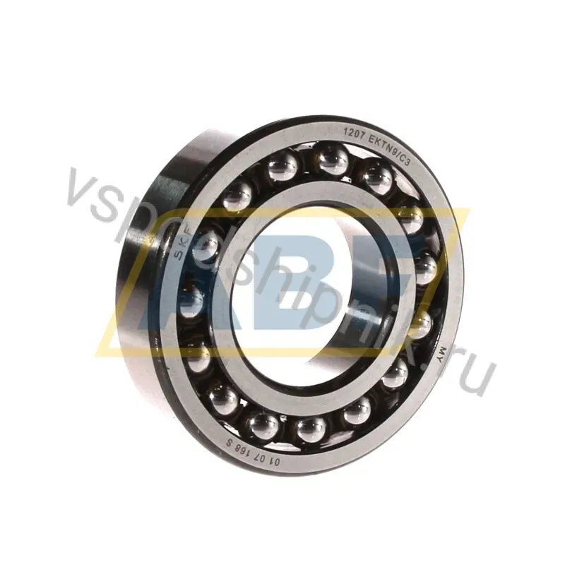 Самоустанавливающийся шариковый подшипник двухрядный 1207EKTN9/C3 SKF 360