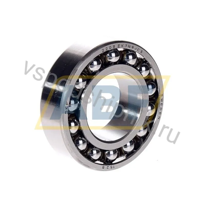Самоустанавливающийся шариковый подшипник двухрядный 2208EKTN9/C3 SKF 360