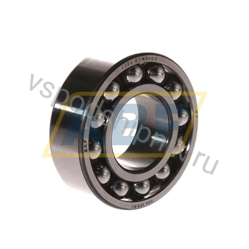 Самоустанавливающийся шариковый подшипник двухрядный 2206ETN9/C3 SKF 360