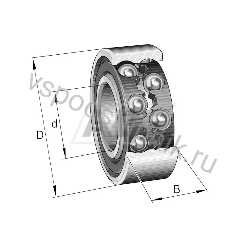Подшипник шариковый радиальный двухрядный 4307-B-TVH FAG 360