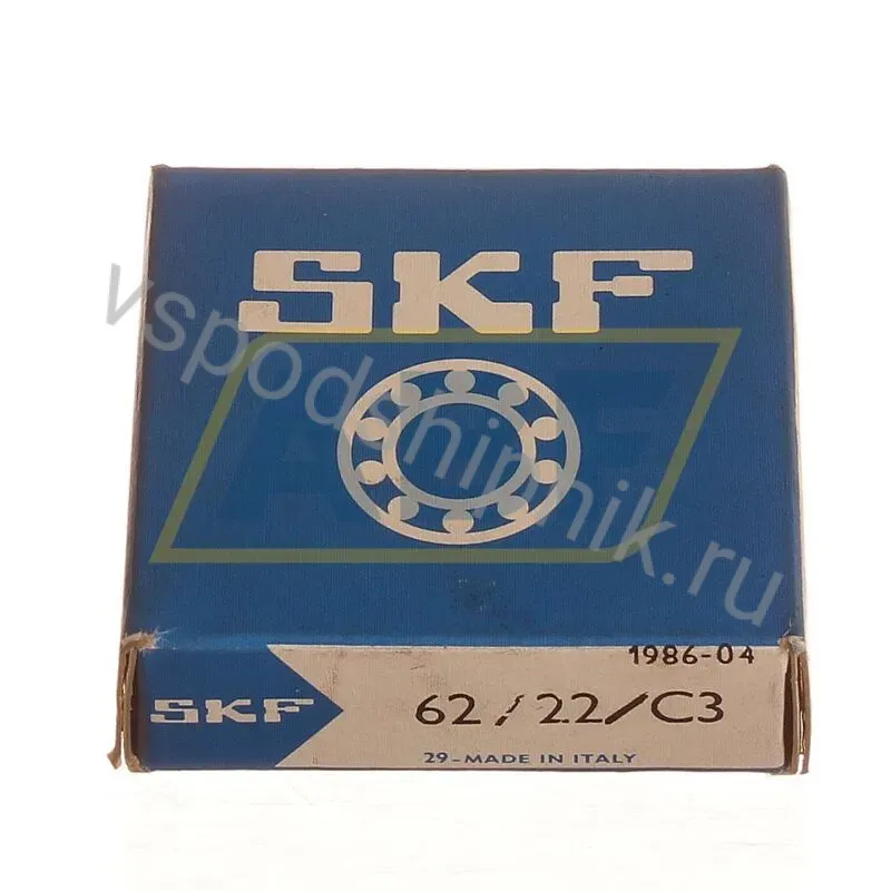 Подшипник шариковый радиальный однорядный 62/22/C3 SKF 360