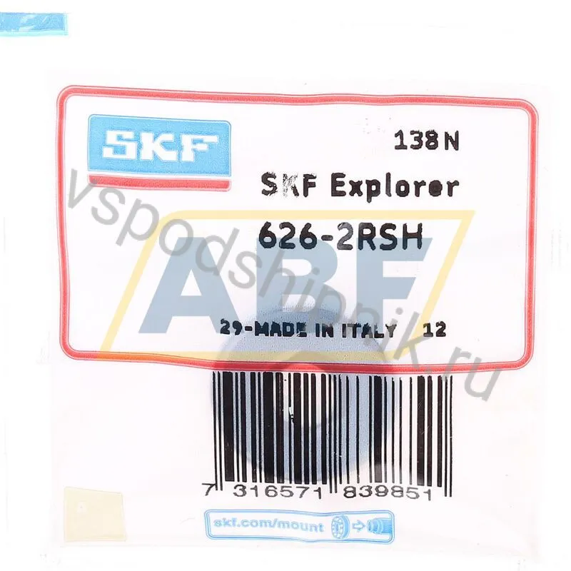 Миниатюрный шариковый подшипник 626-2RSH SKF 360