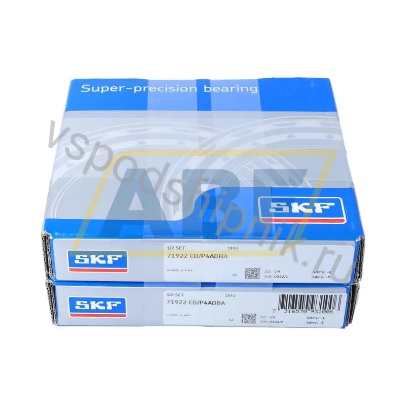 Подшипник шариковый радиально-упорный однорядный 71922CD/P4ADBA SKF 360