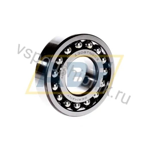 Самоустанавливающийся шариковый подшипник двухрядный 1308TNG C3 NSK 40×90×23 мм