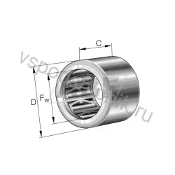 Игольчатый роликовый подшипник с сепаратором HF1012-KF-L564 INA