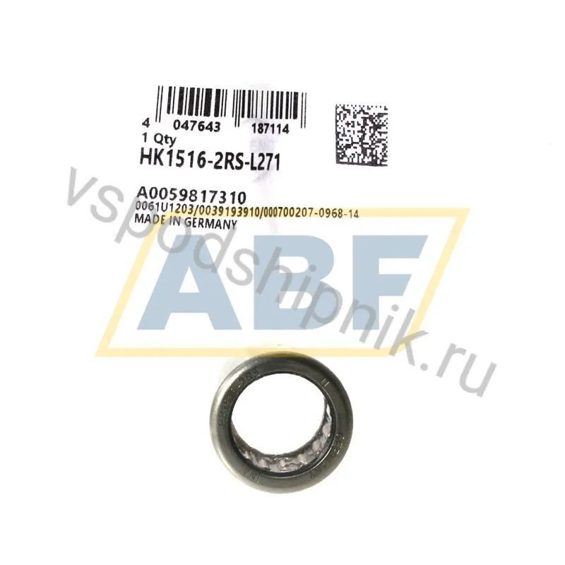 Игольчатый роликовый подшипник с сепаратором HK1516-2RS-L271 INA 360