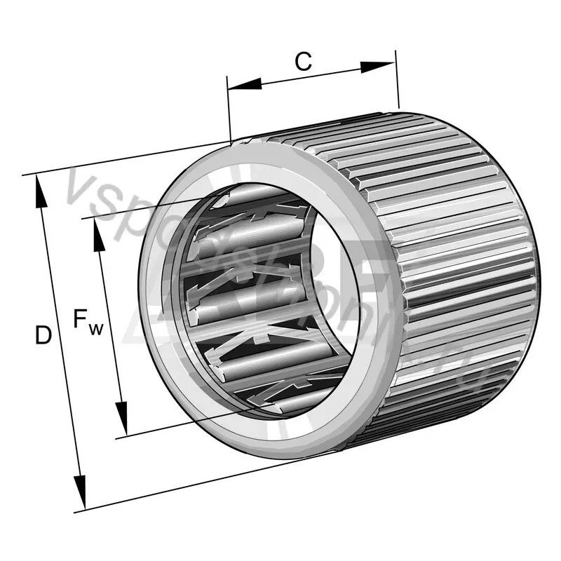 Игольчатый роликовый подшипник с сепаратором HF0812-KF-R-A-L564 INA 360