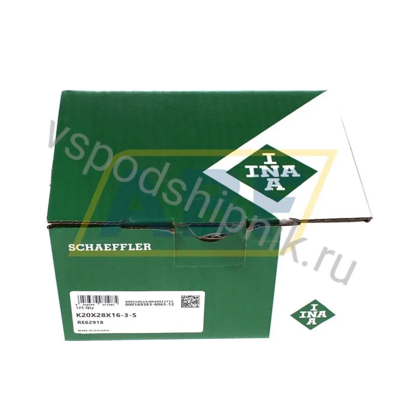Игольчатый роликовый подшипник с сепаратором K20X28X16/3-5 INA 360