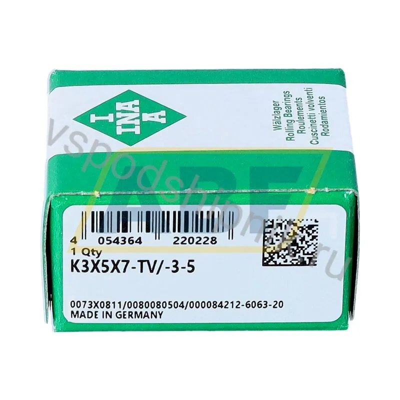 Игольчатый роликовый подшипник с сепаратором K3X5X7-TV/-3-5 INA 360