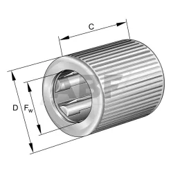 Игольчатый роликовый подшипник с сепаратором HF0812-R-A-L564 INA