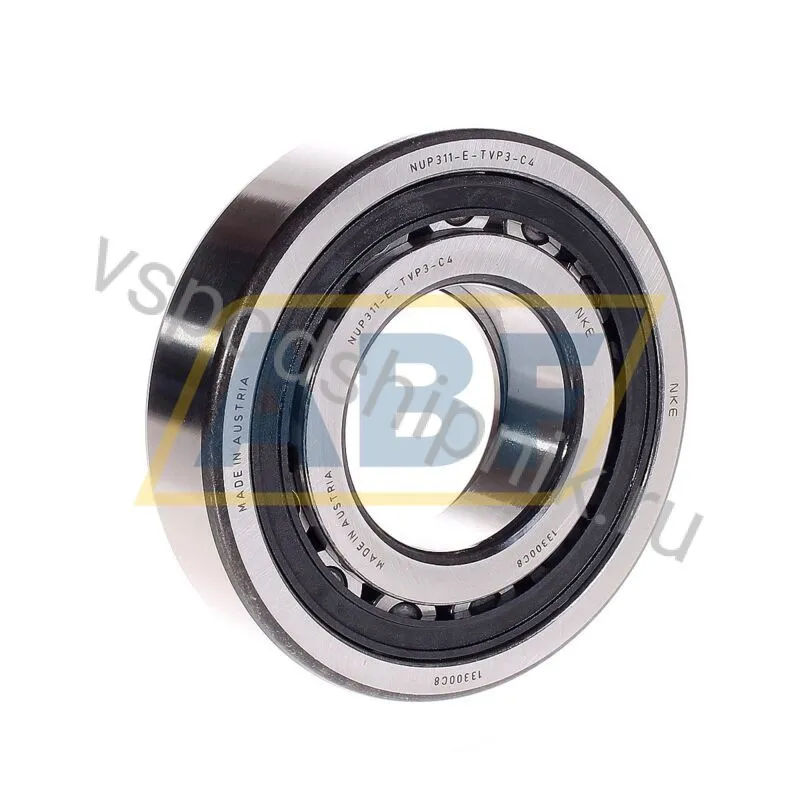 Цилиндрический роликовый подшипник однорядный NUP311-E-TVP3-C4 NKE 360