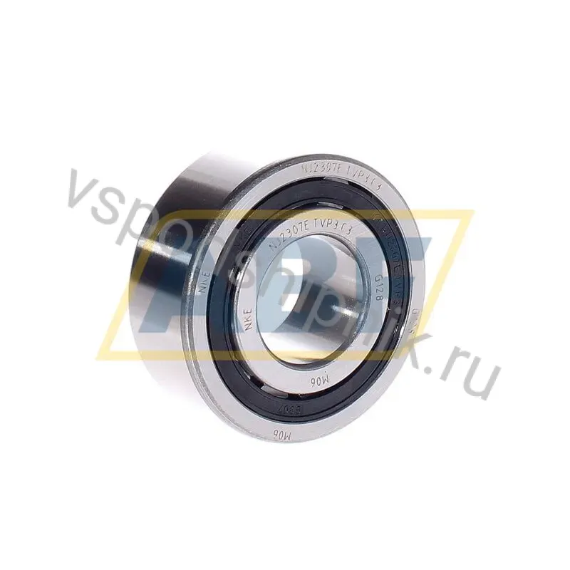 Цилиндрический роликовый подшипник однорядный NJ2307-E-TVP3-C3 NKE 360