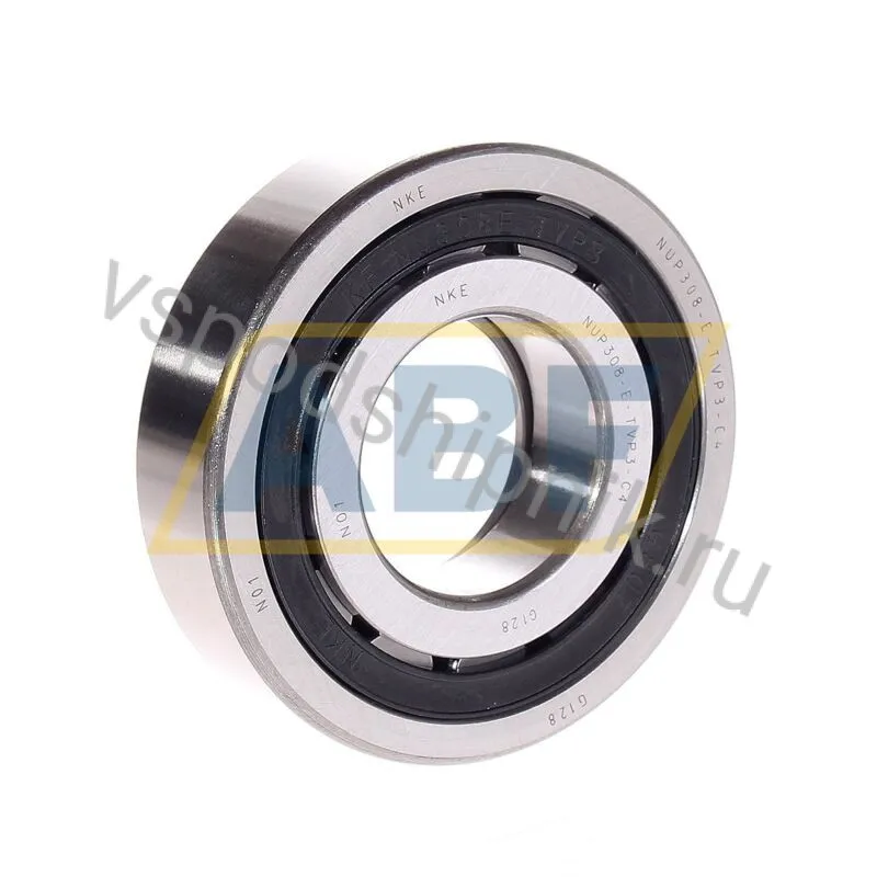 Цилиндрический роликовый подшипник однорядный NUP308-E-TVP3-C4 NKE 360