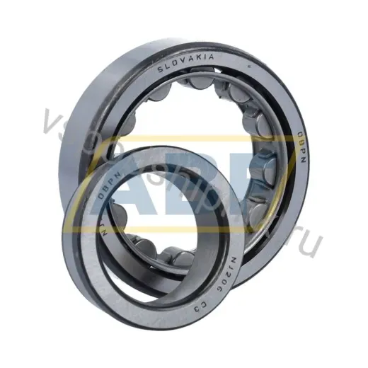 Цилиндрический роликовый подшипник однорядный NJ206C3 ZKL