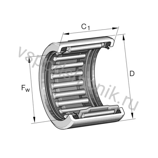 Игольчатый роликовый подшипник с сепаратором SCE1010-PP-L271/STD INA
