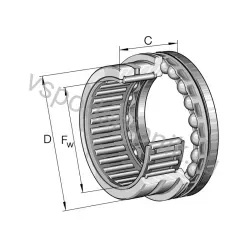 Игольчатый роликовый подшипник NKX20-XL-H+33+26 INA