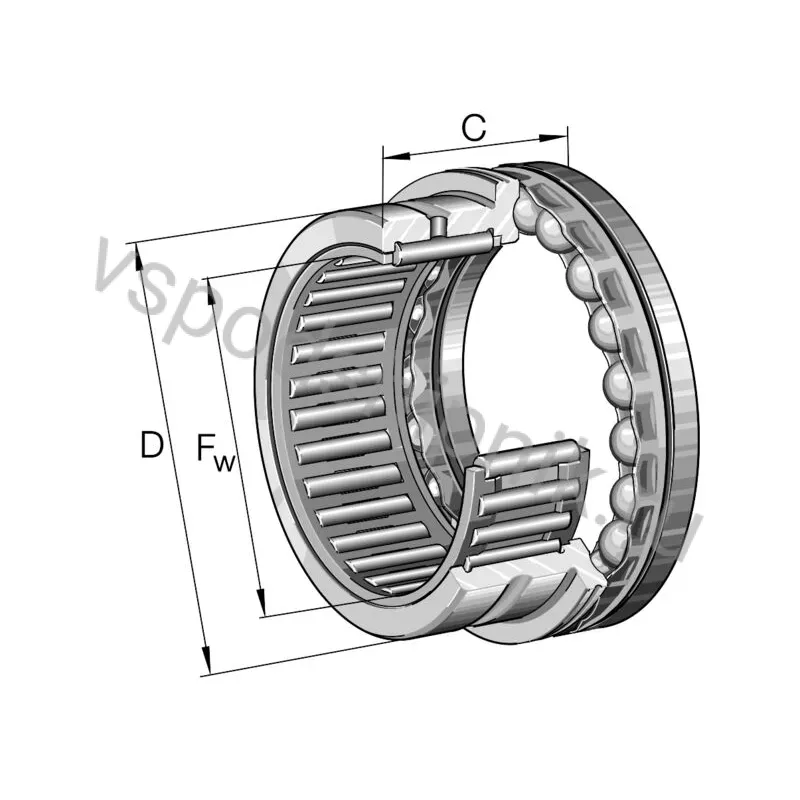 Игольчатый роликовый подшипник NKX20-XL-H+33+26 INA 360