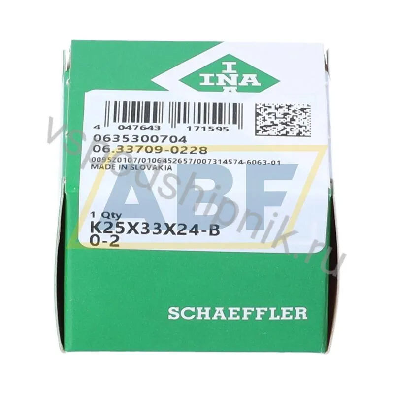 Игольчатый роликовый подшипник с сепаратором K25X33X24-B/0-7 INA 360