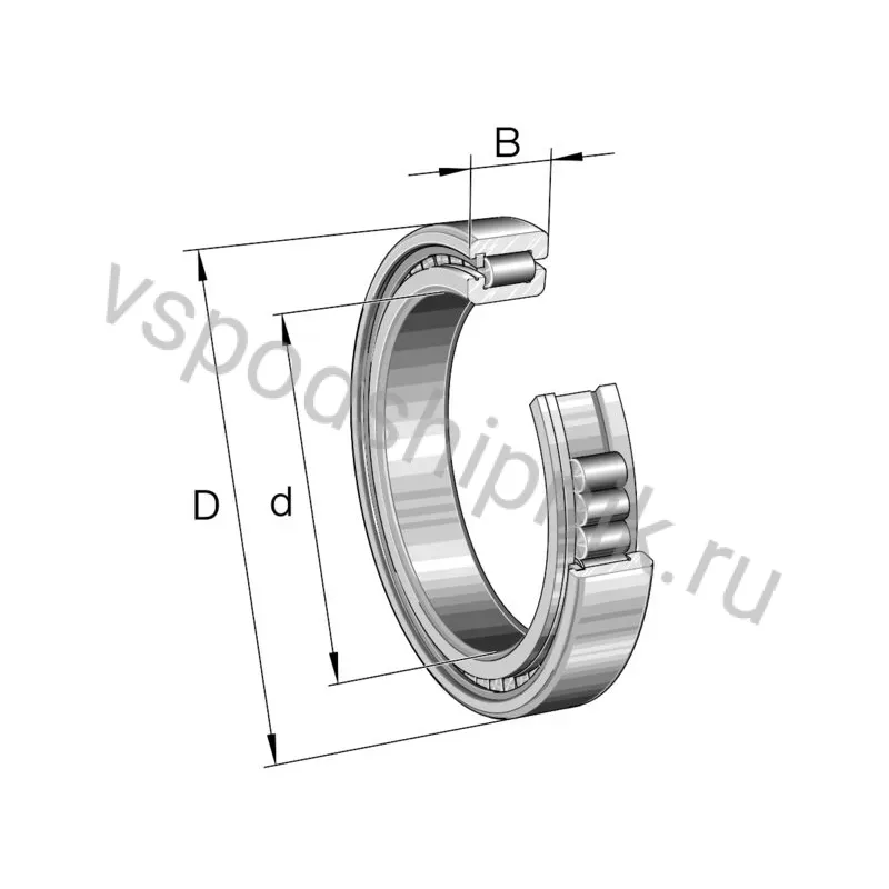 Цилиндрический роликовый подшипник однорядный SL182896-A-BR-C3 INA 360