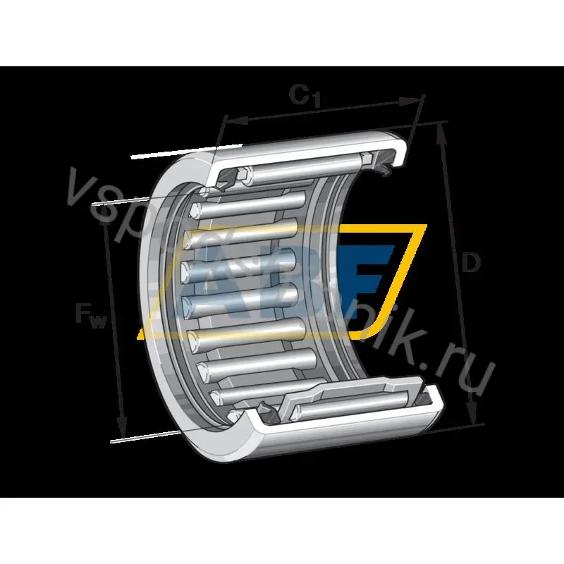 Игольчатый роликовый подшипник с сепаратором HK1214-2RS-FPM-RR-L235 INA 360