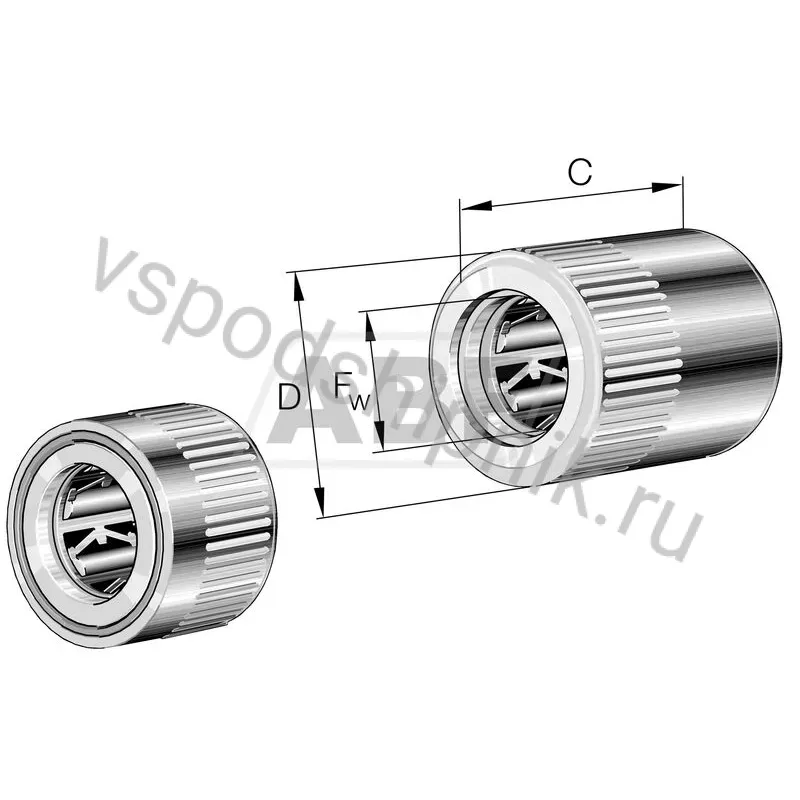 Игольчатый роликовый подшипник с сепаратором HFL0615KFR L564 INA 360