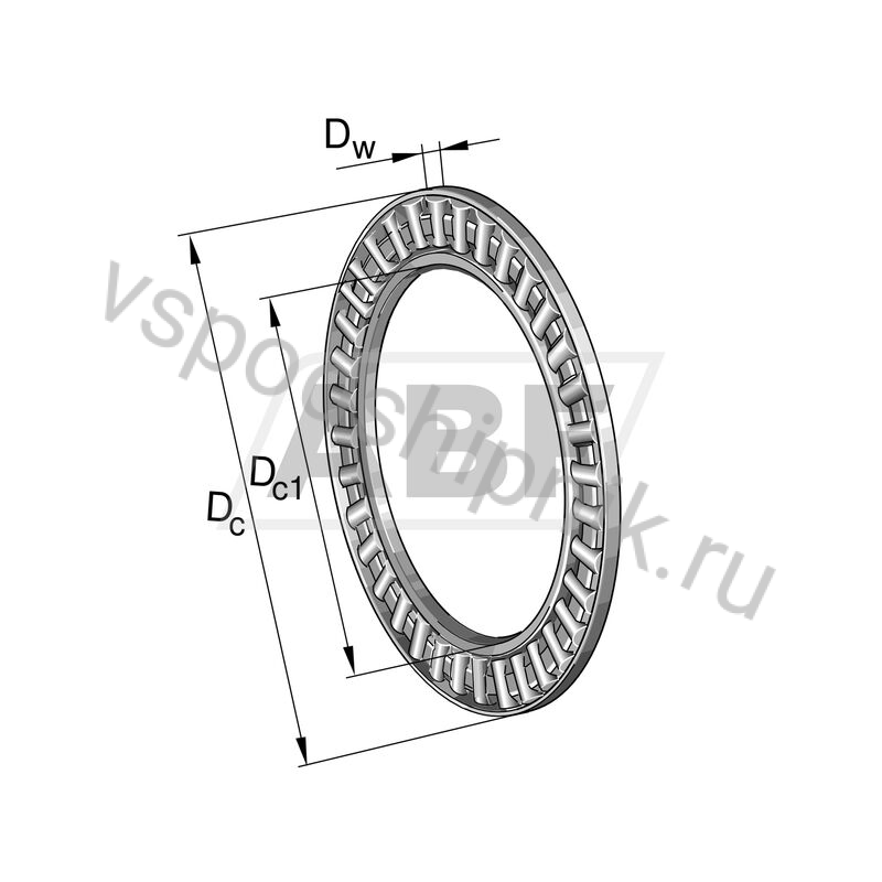Игольчатый упорный подшипник AXK0619TN/-3-5 INA 360