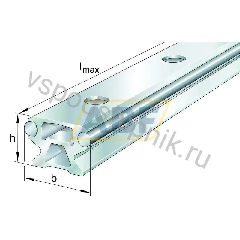 Guideway LFS-C, hollow section profile, with two raceway shafts LFS32C INA 360