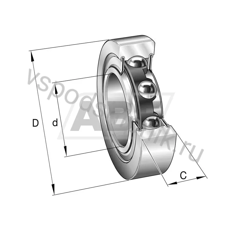 Опорный ролик шариковый вильчатый LR50/6-2RS-HLC INA 360