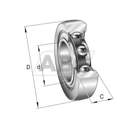 Опорный ролик шариковый вильчатый LR6001-2RS INA