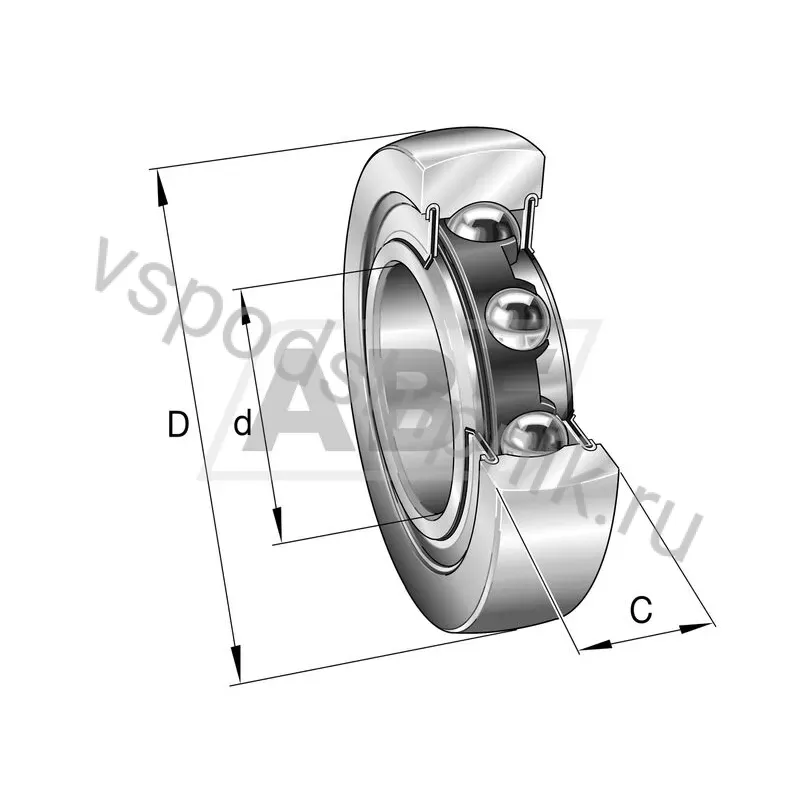Опорный ролик шариковый вильчатый LR202-2RSR-X INA 360
