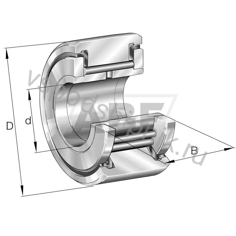 Игольчатый роликовый подшипник NATV8PPX INA 360