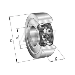 Опорный ролик шариковый вильчатый LR606KDDU INA